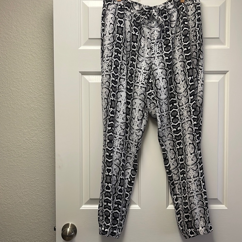Express snakeskin print joggers